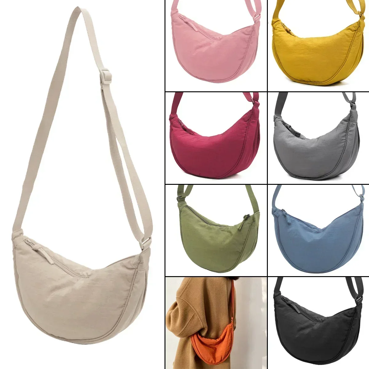 Women Small Design /Wholesale Purse Hobos Moon Bags Handbags Nylon Cloth Bag Messenger Drop Shoulder Crescent Crossbody Shipping
Women Small Design /Wholesale Purse Hobos Moon Bags Handbags Nylon Cloth Bag Messenger Drop Shoulder Crescent Crossbody Shipping