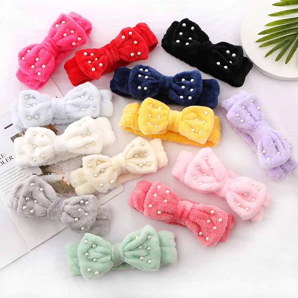 Soft Elastic Hair Bands Makeup Hair Accessories New Plush Pearl Headband Cross Top Coral Fleece Bow Hairbands Pearl Headband
Soft Elastic Hair Bands Makeup Hair Accessories New Plush Pearl Headband Cross Top Coral Fleece Bow Hairbands Pearl Headband