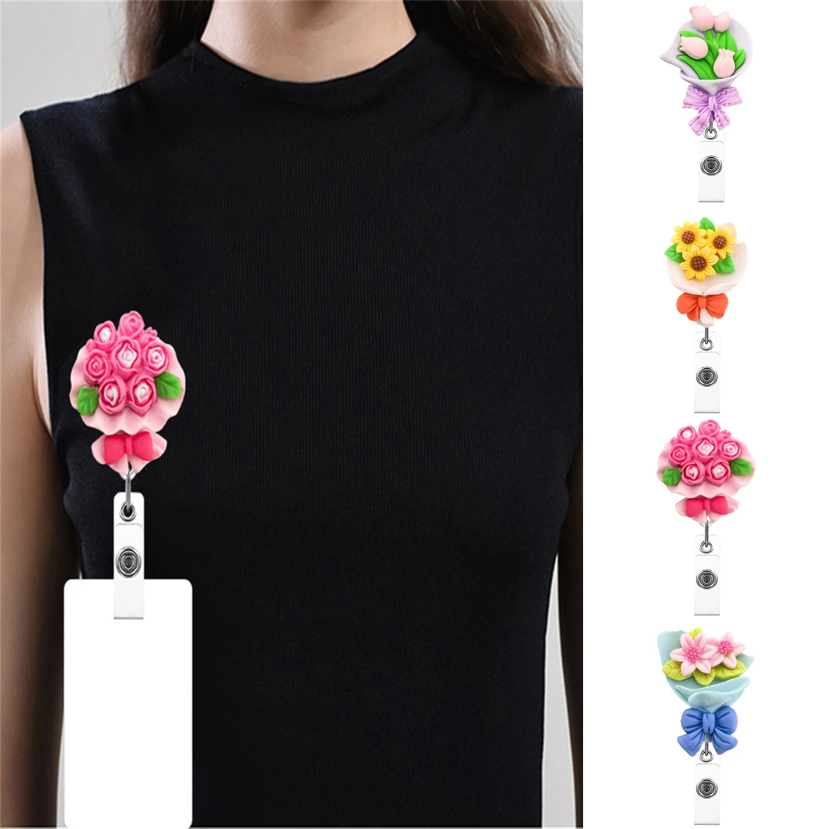 1pc Retractable Badge Reel Clip Flower Design Nurse Student ID Card Badge Clip School Office Name Tag Badge Holder
1pc Retractable Badge Reel Clip Flower Design Nurse Student ID Card Badge Clip School Office Name Tag Badge Holder
