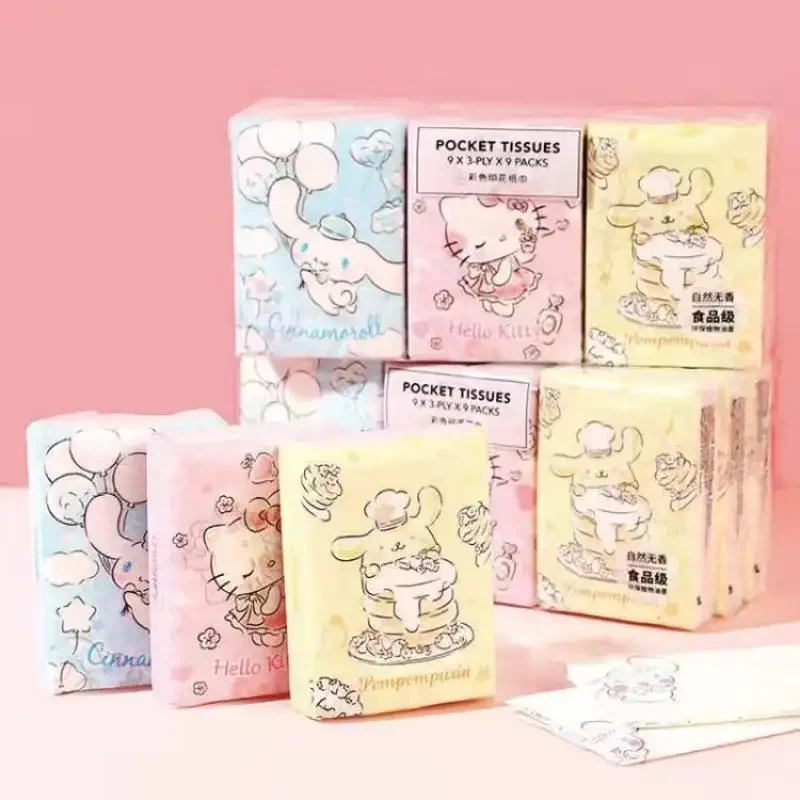9pcs Sanrio Tissue Kawaii HelloKitty Pompom Purin Cinnamorroll Cartoon Printed Handkerchief Cute Girl Portable Toilet Paper
9pcs Sanrio Tissue Kawaii HelloKitty Pompom Purin Cinnamorroll Cartoon Printed Handkerchief Cute Girl Portable Toilet Paper