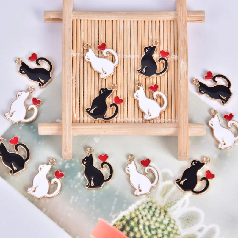 

10Pcs/Set Lovely Sika Deer Cat Flamingo Enamel Animal Charms Pendant For Metal Earrings Bracelet DIY Jewelry Making