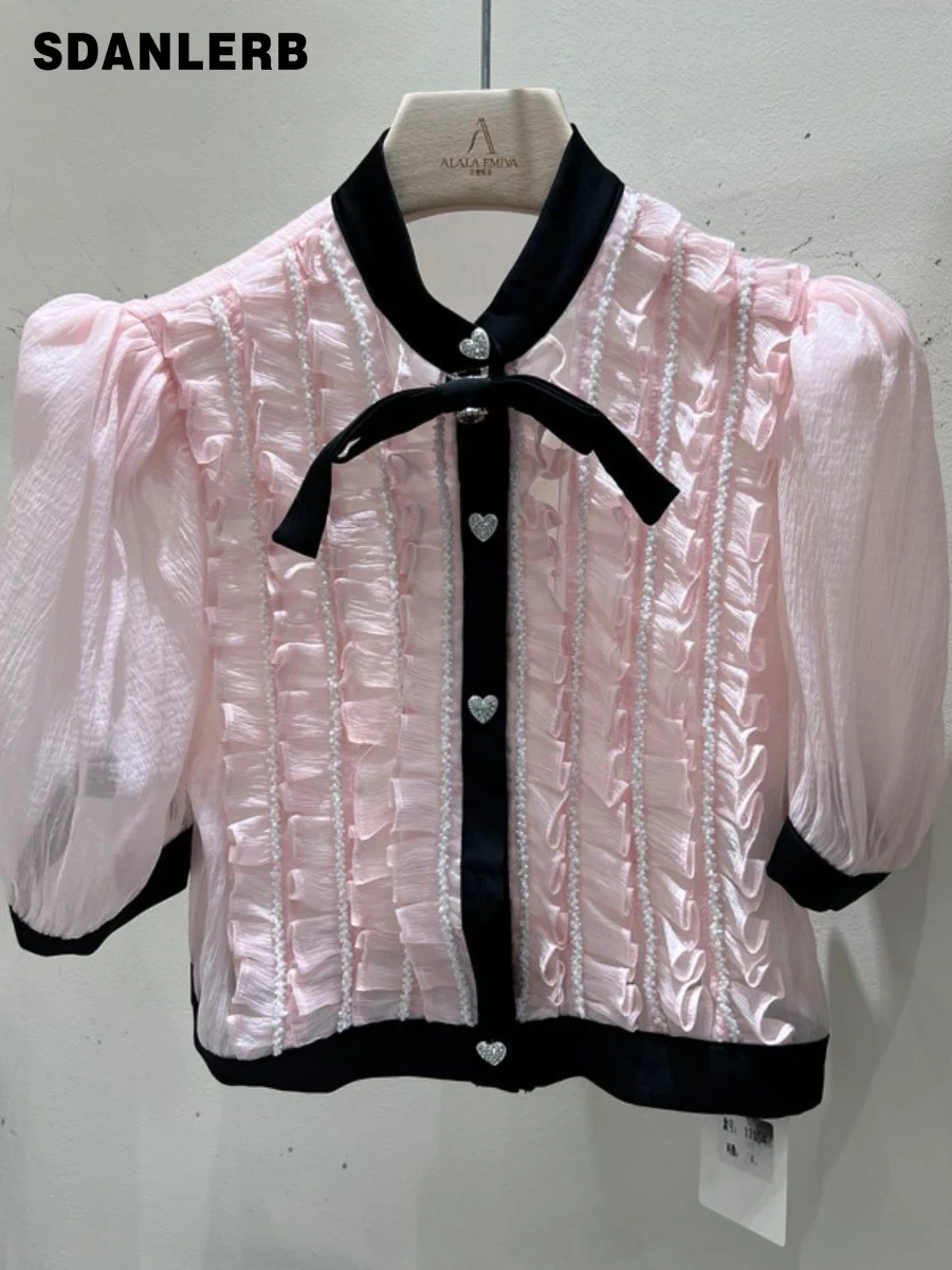 2022 Summer New French Fashion Commuter Short Blouse All-Match Stitching Stringy Selvedge Short Sleeve Shirt Women's Top
2022 Summer New French Fashion Commuter Short Blouse All-Match Stitching Stringy Selvedge Short Sleeve Shirt Women's Top