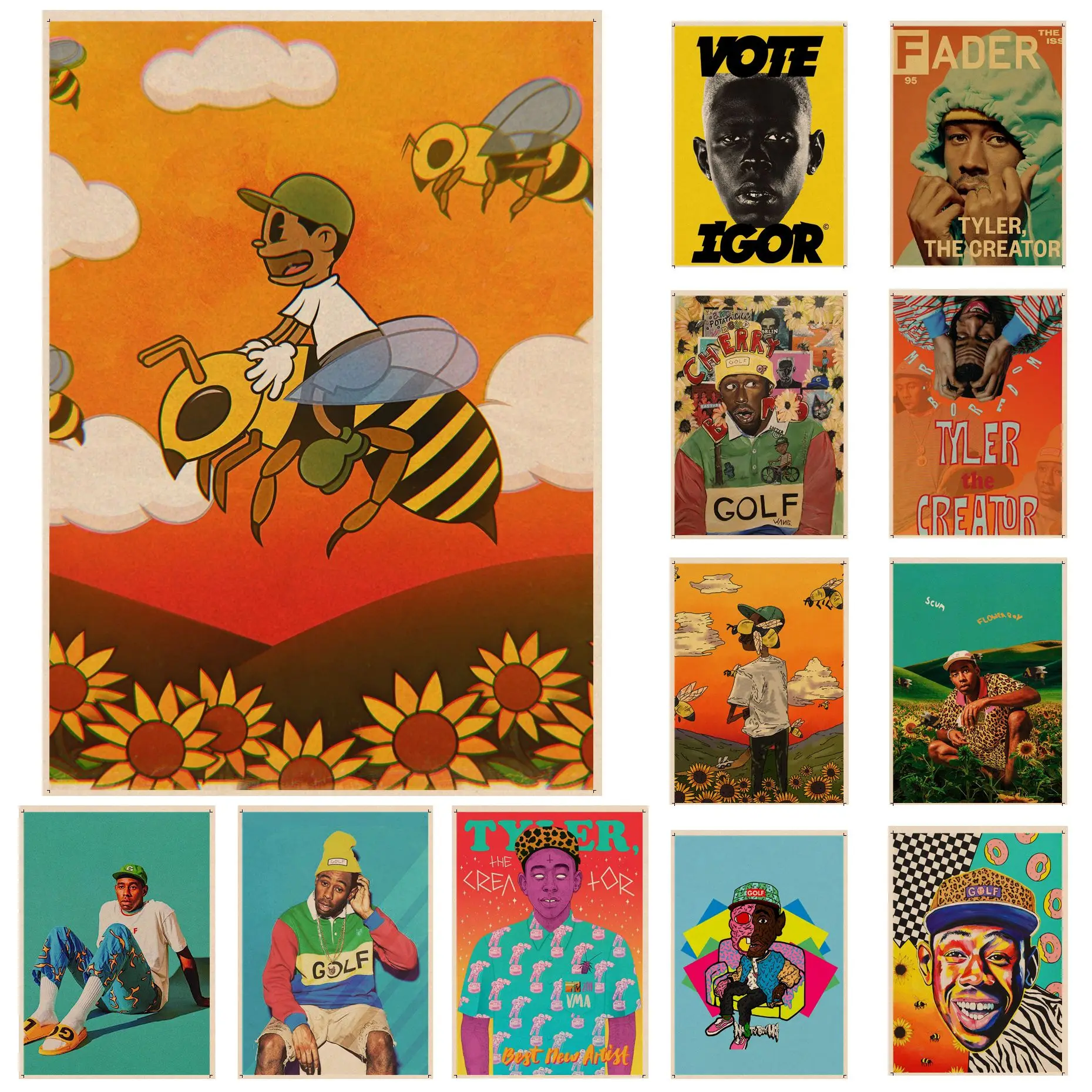 Rapper Tyler The Creator Flower Boy Posters Wolf Classic Movie Posters Vintage Room Bar Cafe Decor Wall Decor
Rapper Tyler The Creator Flower Boy Posters Wolf Classic Movie Posters Vintage Room Bar Cafe Decor Wall Decor