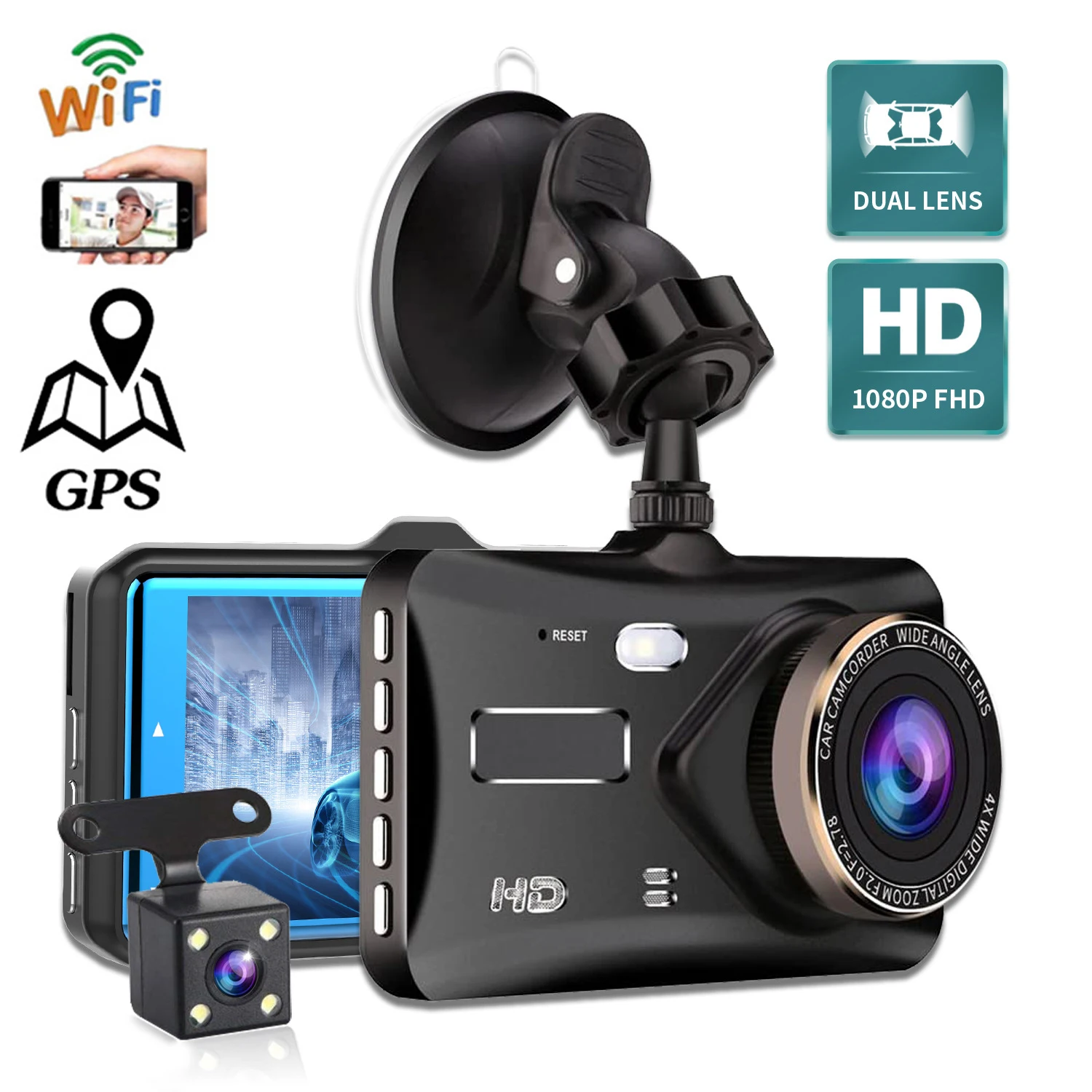 Автомобильный видеорегистратор WiFi Full HD 1080P, видеорегистратор заднего вида, Автомобильный видеорегистратор, парковочный монитор, ночное видение, G-датчик, видеорегистратор, GPS-трек
Автомобильный видеорегистратор WiFi Full HD 1080P, видеорегистратор заднего вида, Автомобильный видеорегистратор, парковочный монитор, ночное видение, G-датчик, видеорегистратор, GPS-трек