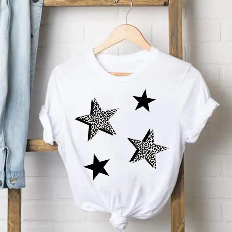 Leopard Printing Star 90s Top Short Sleeve Casual Tee Shirt Lady Clothes Fashion Tshirt Summer Female T Women Graphic T-shirts
Leopard Printing Star 90s Top Short Sleeve Casual Tee Shirt Lady Clothes Fashion Tshirt Summer Female T Women Graphic T-shirts