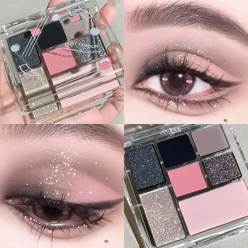 Pink and Black Eyeshadow Tray Smoky Seven Color Eyeshadow Makeup Tray Glitter Shiny Eyeshadow Fashion Korean Charming Eye Makeup
Pink and Black Eyeshadow Tray Smoky Seven Color Eyeshadow Makeup Tray Glitter Shiny Eyeshadow Fashion Korean Charming Eye Makeup