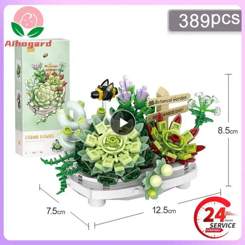 

Plant Model Abs Ultraviolet Color-changing Assembled Bricks Bouquet Building Blocks Educational Toy Mini Sakura Bonsai Tree Diy