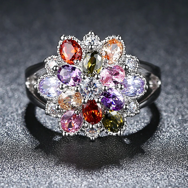 Fashion Glass Petal Color Crystal Rings for Women Creative Personality Wedding Engagement Silver Rings Anniversary Gift Jewelry
Fashion Glass Petal Color Crystal Rings for Women Creative Personality Wedding Engagement Silver Rings Anniversary Gift Jewelry