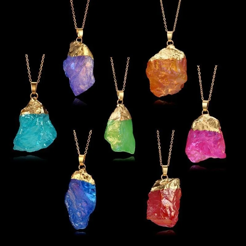 Aura healing stone original stone mineral crystal necklace Vintage stone crystal multicolor colorful Stone Pendant Necklace
Aura healing stone original stone mineral crystal necklace Vintage stone crystal multicolor colorful Stone Pendant Necklace