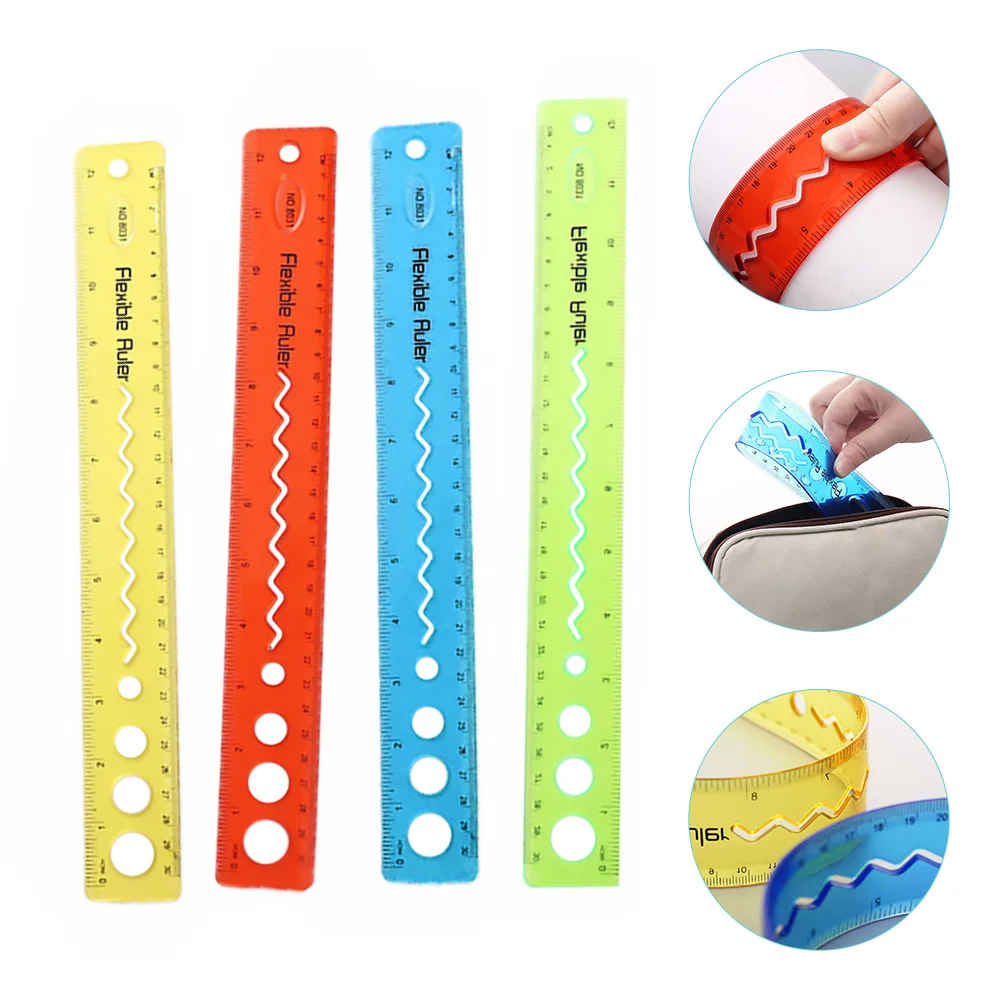 4 Pcs Bendable Ruler Convenient Wear-resistant Kids Flexible Flat Household Clear Soft Plastic Measure Supply Student 
4 Pcs Bendable Ruler Convenient Wear-resistant Kids Flexible Flat Household Clear Soft Plastic Measure Supply Student