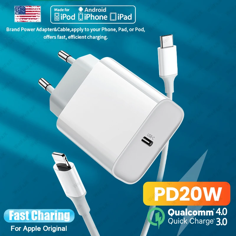 Apple оригинальное быстрое зарядное устройство 20 Вт для iPhone 13 12 11 Pro Max Mini X XS XR AirPods iPad