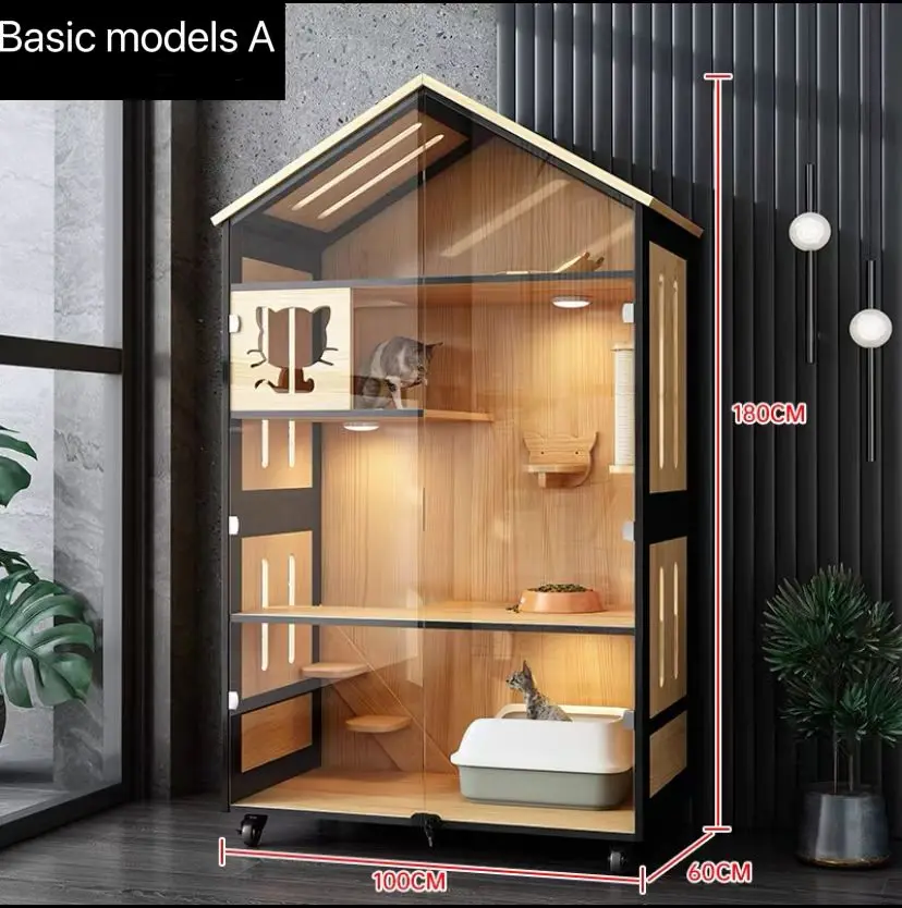 Panoramic luxury home large pet indoor Japanese style cat house cabinet solid wood cat villa cage
Panoramic luxury home large pet indoor Japanese style cat house cabinet solid wood cat villa cage