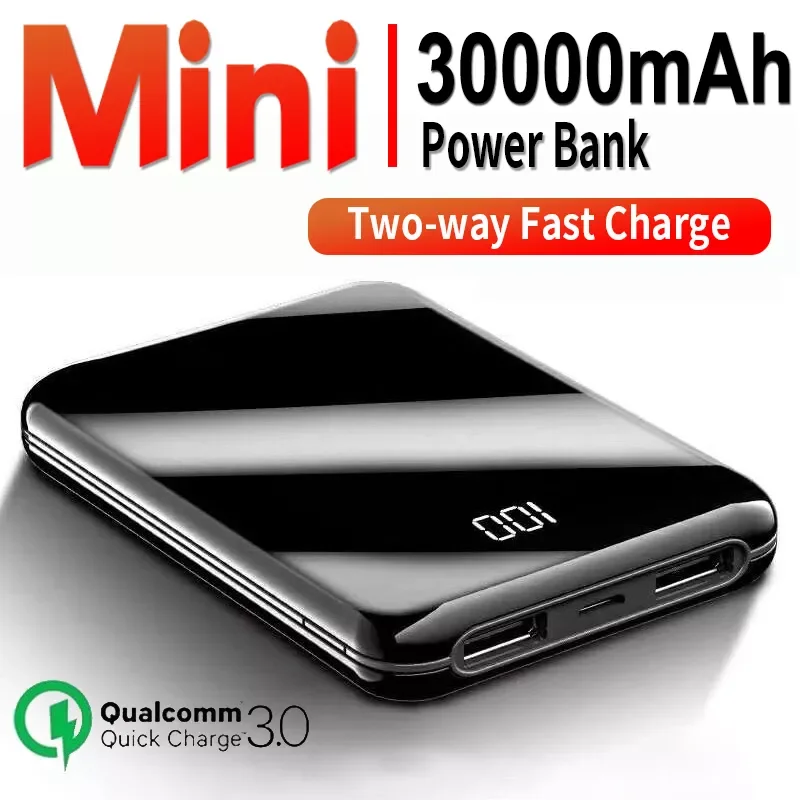 Mini Pocket Portable Power Bank 30000mAh Two-way Fast Charging Power Bank HD Digital Display External Battery For Xiaomi Iphone
Mini Pocket Portable Power Bank 30000mAh Two-way Fast Charging Power Bank HD Digital Display External Battery For Xiaomi Iphone