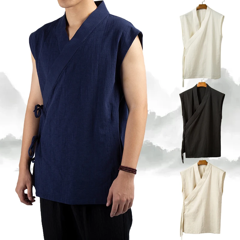 Chinese Style Sleeveless Kimono Cardigan Jacket Men Streetwear Clothes Hip Hop Men
Chinese Style Sleeveless Kimono Cardigan Jacket Men Streetwear Clothes Hip Hop Men