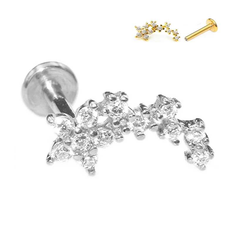 Flowers Internally Threaded Labret Piercing/ 16g Cartilage Tragus Stud Forward Helix Flat Back Earring Stainlesss Steel
Flowers Internally Threaded Labret Piercing/ 16g Cartilage Tragus Stud Forward Helix Flat Back Earring Stainlesss Steel
