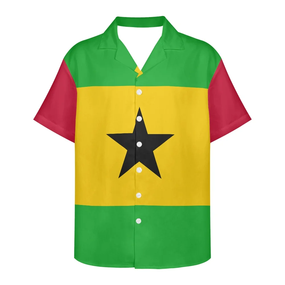 

Винтажная летняя мужская футболка с принтом флага Сан-Томе и принтом