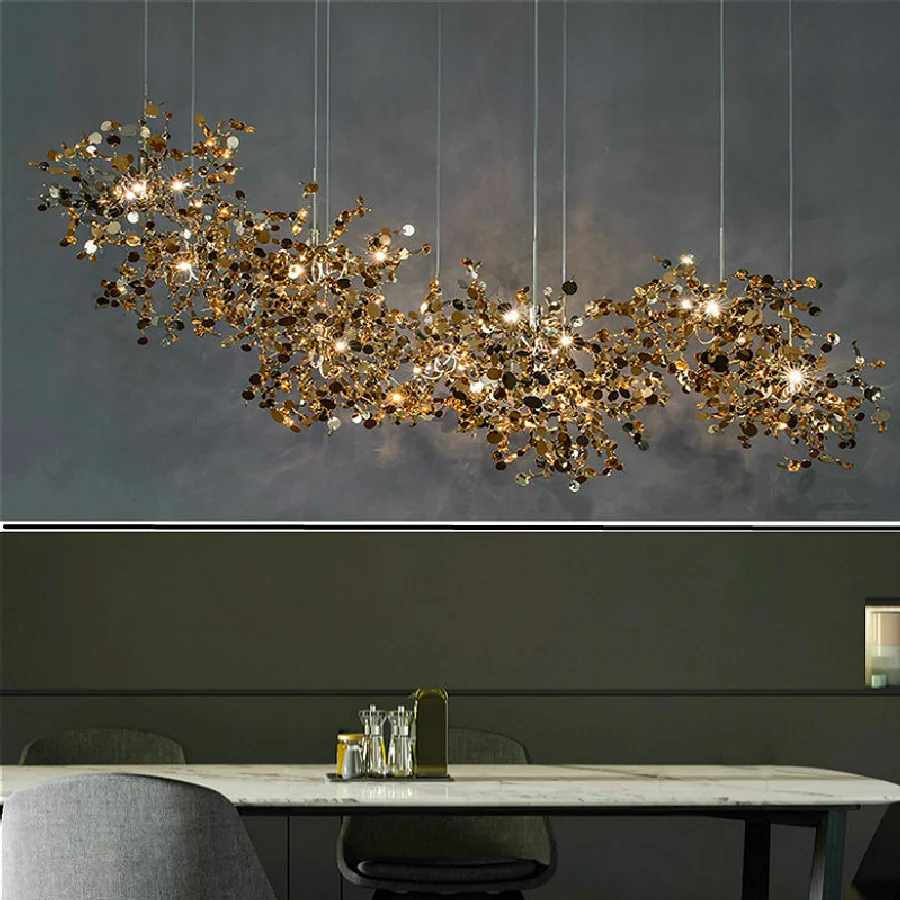 Modern Living Room LED Chandelier Lighting Stainless Steel Lampshade Dining Room Chandelier Kitchen Bar Home Decoration Lighting
Modern Living Room LED Chandelier Lighting Stainless Steel Lampshade Dining Room Chandelier Kitchen Bar Home Decoration Lighting