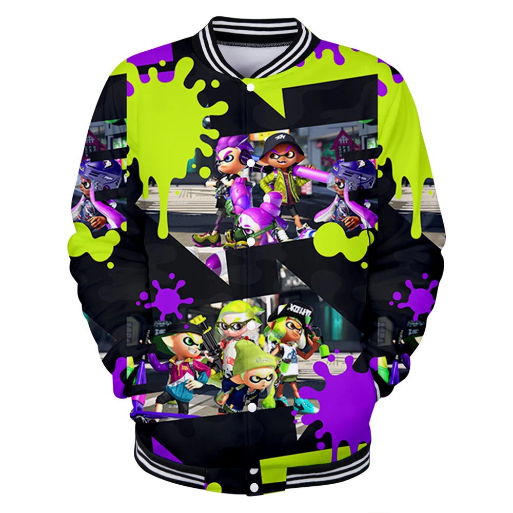 Бейсбольная куртка Splatoon 3 для мужчин и женщин, модная куртка с длинным рукавом и 3D принтом, уличная одежда, новинка 2022
Бейсбольная куртка Splatoon 3 для мужчин и женщин, модная куртка с длинным рукавом и 3D принтом, уличная одежда, новинка 2022