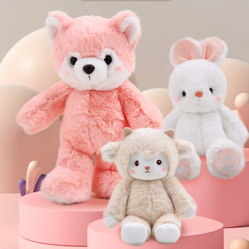 

1 шт. 30 см Высококачественная мультяшная плюшевая игрушка-овечка мягкие животные розовая лиса белый кролик детские милые плюшевые куклы Детские успокаивающие игрушки