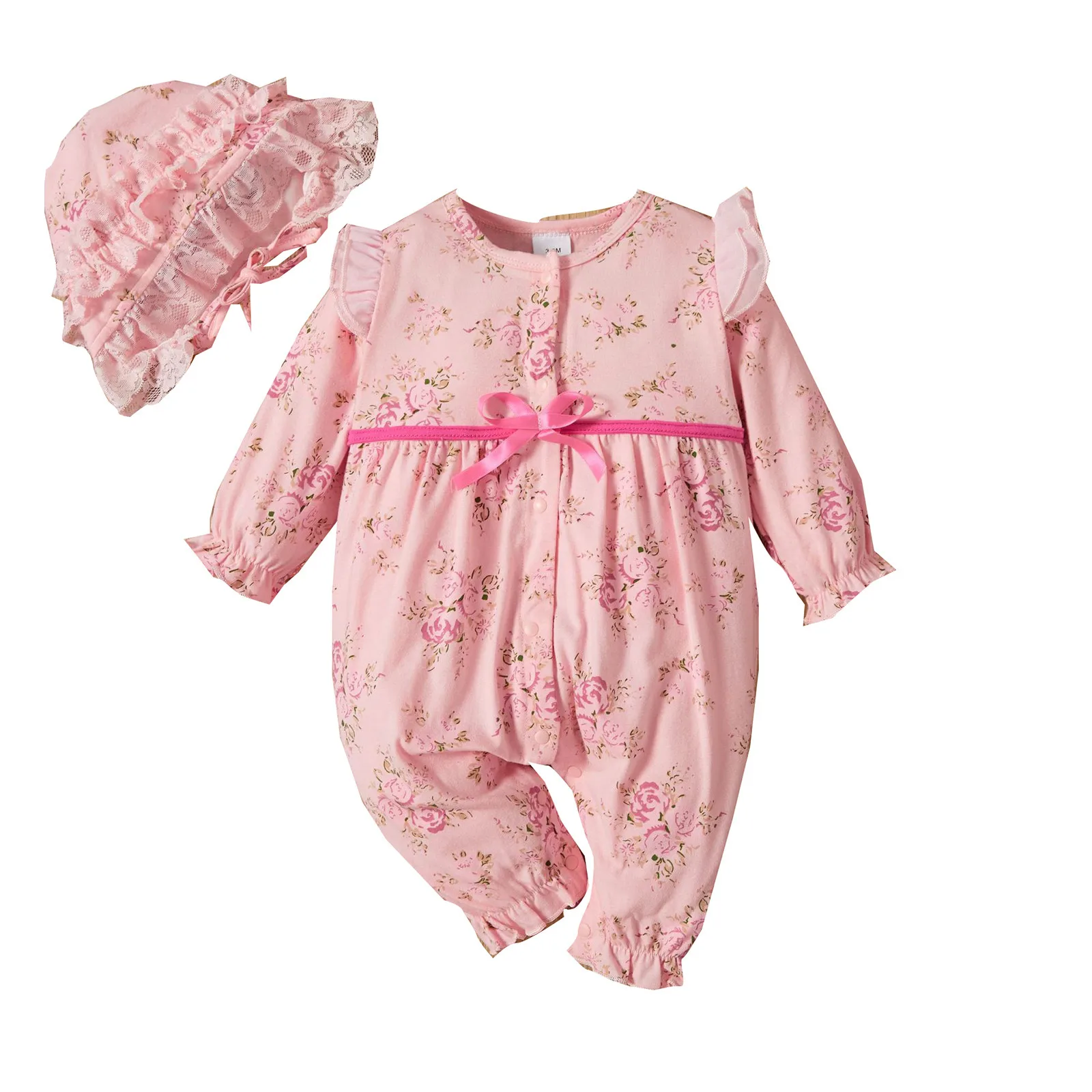 Infant Babys Floral Jumpsuit Set Newborn Girls Winter Long Sleeve Flower Prints Jumpsuit Hat 2PC Outfits Clothes Set 0-18 Months
Infant Babys Floral Jumpsuit Set Newborn Girls Winter Long Sleeve Flower Prints Jumpsuit Hat 2PC Outfits Clothes Set 0-18 Months