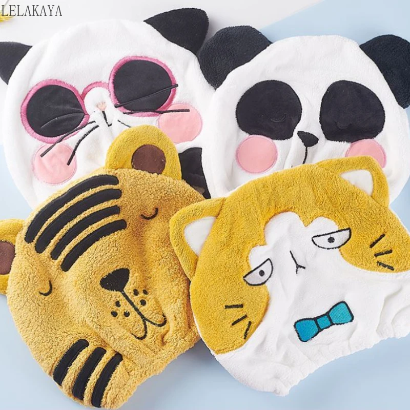 Cute Hair-drying Towel Bath Shower Cap Cartoon Panda Tiger Bath Hair Cap Coral Fleece Hair Turban Cap Women Dry Hair Towel Wrap
Cute Hair-drying Towel Bath Shower Cap Cartoon Panda Tiger Bath Hair Cap Coral Fleece Hair Turban Cap Women Dry Hair Towel Wrap