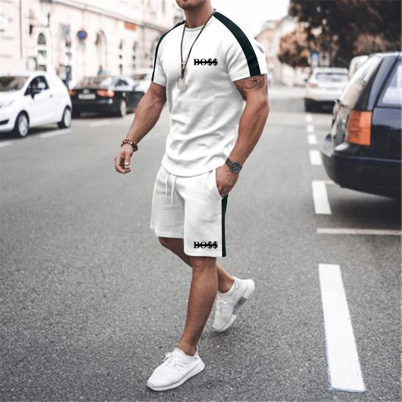 Trend Men Tracksuit Sets Summer Streetwear Shorts and T Shirt 2Pcs Set Sportswear Jogging Suits For Men O-neck Male Clothing New
Trend Men Tracksuit Sets Summer Streetwear Shorts and T Shirt 2Pcs Set Sportswear Jogging Suits For Men O-neck Male Clothing New