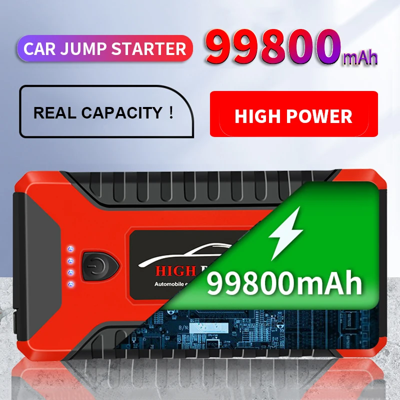 Portable Car Jump Starter Power Bank 99800mAh Emergency Start-up Charger 600A 12V for Cars Booster Battery Quick Starting Device
Portable Car Jump Starter Power Bank 99800mAh Emergency Start-up Charger 600A 12V for Cars Booster Battery Quick Starting Device