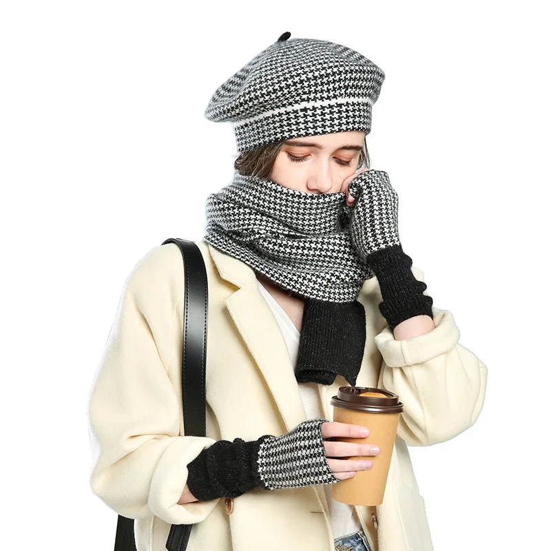 High Elasticity Cashmere Women Winter Scarf Warm Plaid Nordic Wool Scarves Hats Gloves Sets Neck Warmer Shawl Head Accessories
High Elasticity Cashmere Women Winter Scarf Warm Plaid Nordic Wool Scarves Hats Gloves Sets Neck Warmer Shawl Head Accessories