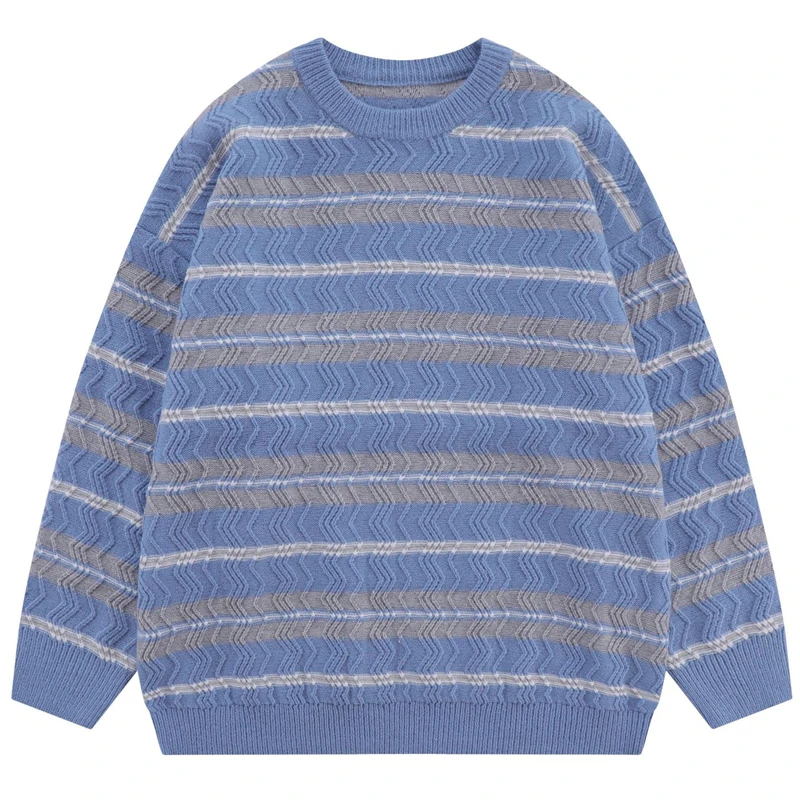 American Retro Fresh Sweater Men Japanese Harajuku Striped Contrast Colors Pullovers Loosed Round Neck Jumpers Streetwear Winter
American Retro Fresh Sweater Men Japanese Harajuku Striped Contrast Colors Pullovers Loosed Round Neck Jumpers Streetwear Winter