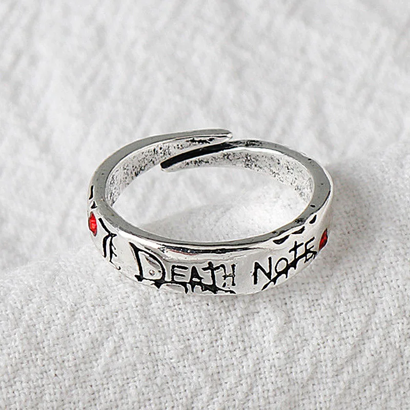 Anime Death Note Rings for Men Women Death Note Letter Adjustable Ring 2023 New Fashion Cartoon Metal Jewelry Accessories
Anime Death Note Rings for Men Women Death Note Letter Adjustable Ring 2023 New Fashion Cartoon Metal Jewelry Accessories