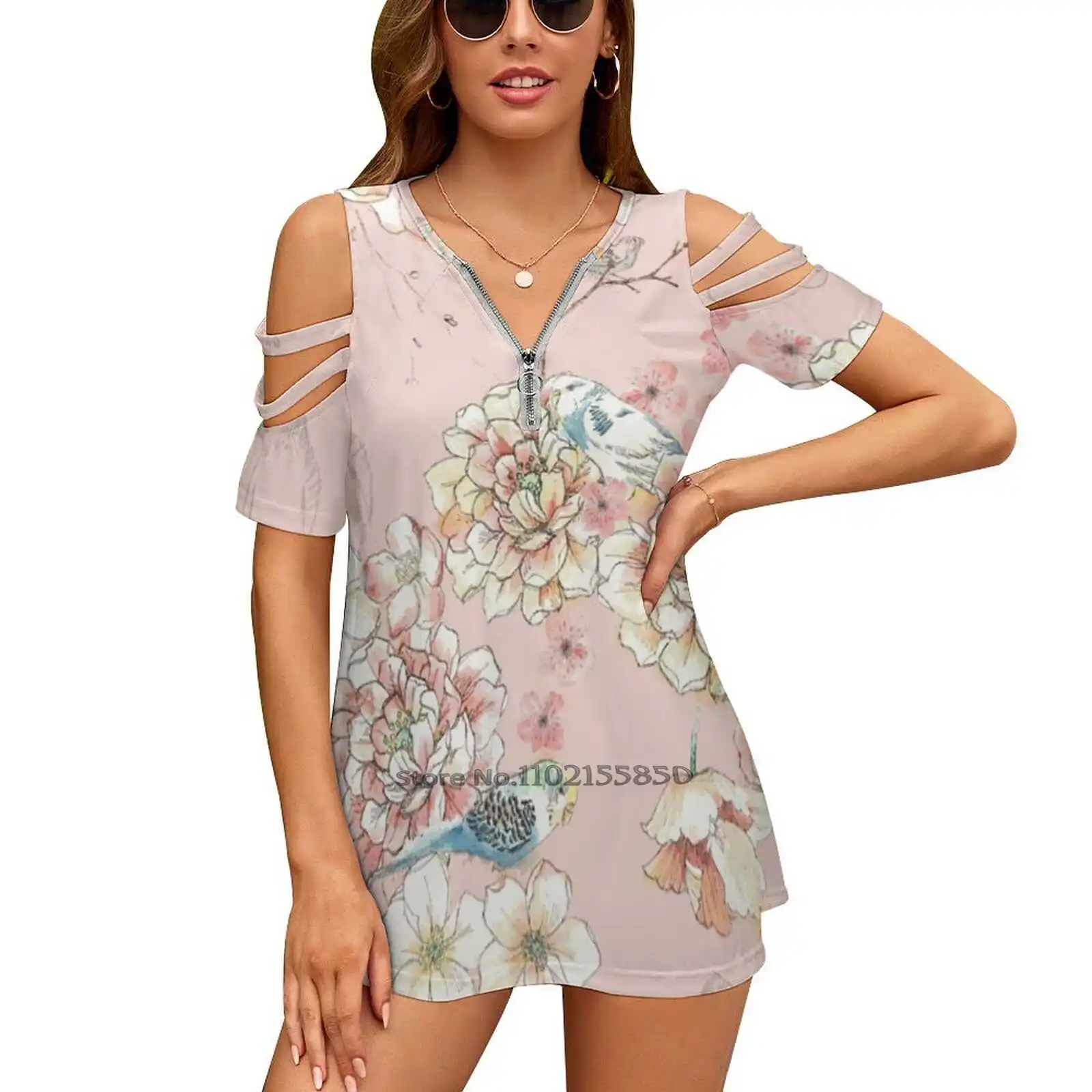 Budgie Print Women Print T-Shirt Summer Casual Tops Streetwear T Shirt Boho Ladies Top Budgie Watercolour Bird Birds Flowers
Budgie Print Women Print T-Shirt Summer Casual Tops Streetwear T Shirt Boho Ladies Top Budgie Watercolour Bird Birds Flowers