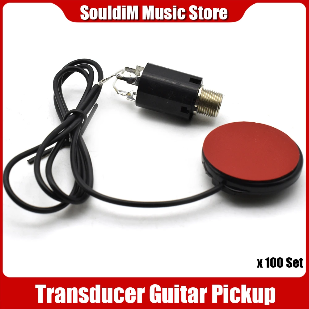 

100pcs Universal Guitar Pickups Acoustic Electric Transducer Pickup for Guitar Violin Ukulele Mandolin Banjo Cello Black