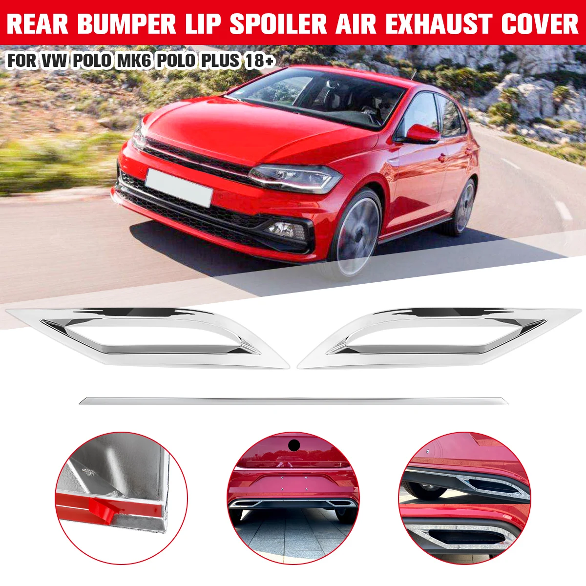 3Pcs Rear Bumper Diffuser Lip Spoiler Air outlet Exhaust Strip Cover Trim For Volkswagen for VW Polo MK6 Polo Plus 2018 2019 20+
3Pcs Rear Bumper Diffuser Lip Spoiler Air outlet Exhaust Strip Cover Trim For Volkswagen for VW Polo MK6 Polo Plus 2018 2019 20+