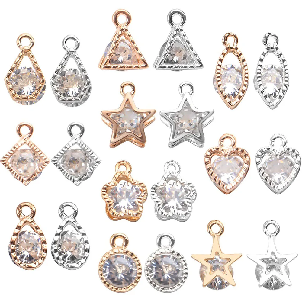 20pcs Cubic Zirconia Alloy Charms Flower Star Heart Shaped Crystal Pendants for DIY Necklace Bracelet Jewelry Making,10 Styles
20pcs Cubic Zirconia Alloy Charms Flower Star Heart Shaped Crystal Pendants for DIY Necklace Bracelet Jewelry Making,10 Styles