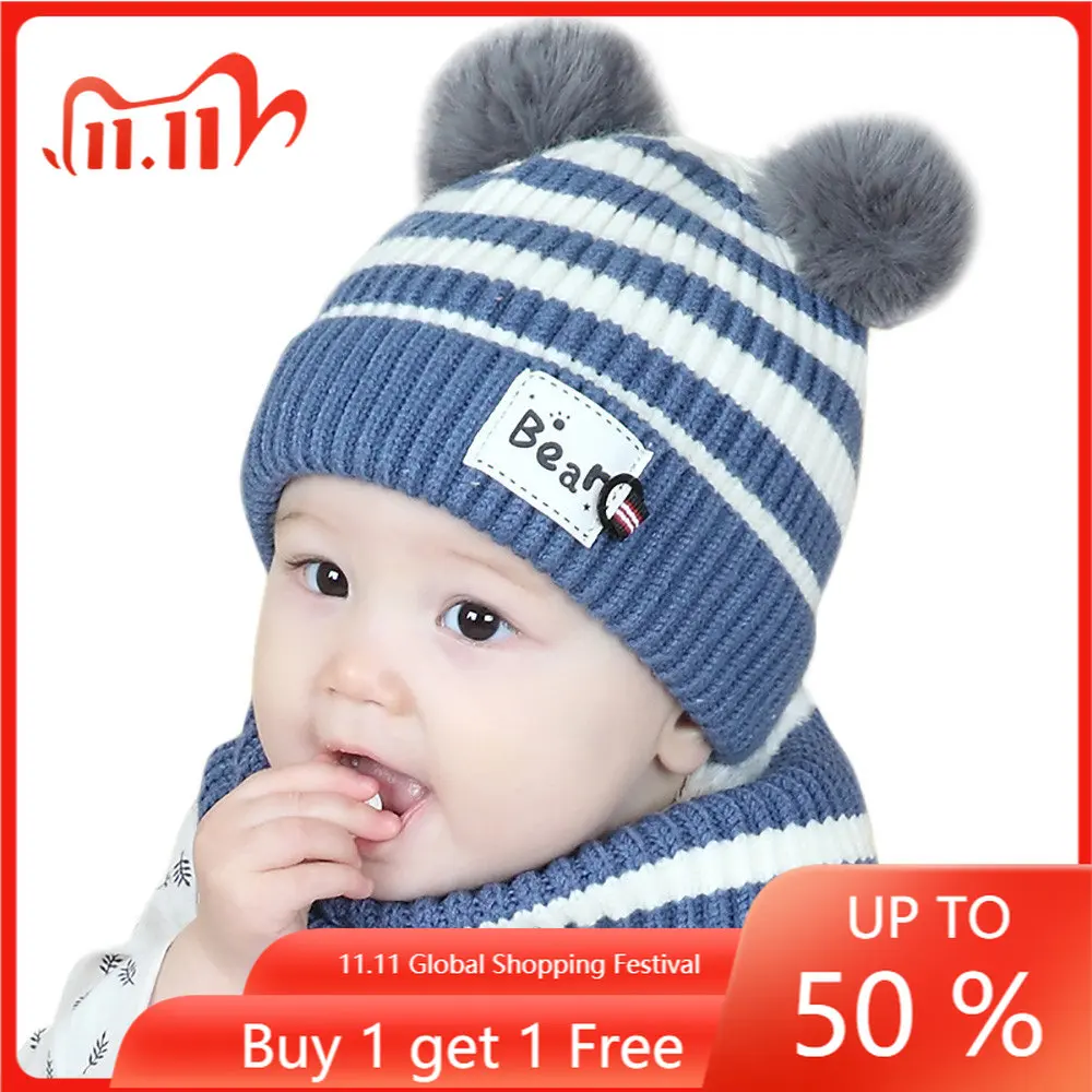 6 Momths To 3 Y Kids Beanie Striped Hair Bull Kids Boys Knitted Fur Hats Winter 2 Pcs Baby Wool Boy Girl Hat Scarf
6 Momths To 3 Y Kids Beanie Striped Hair Bull Kids Boys Knitted Fur Hats Winter 2 Pcs Baby Wool Boy Girl Hat Scarf