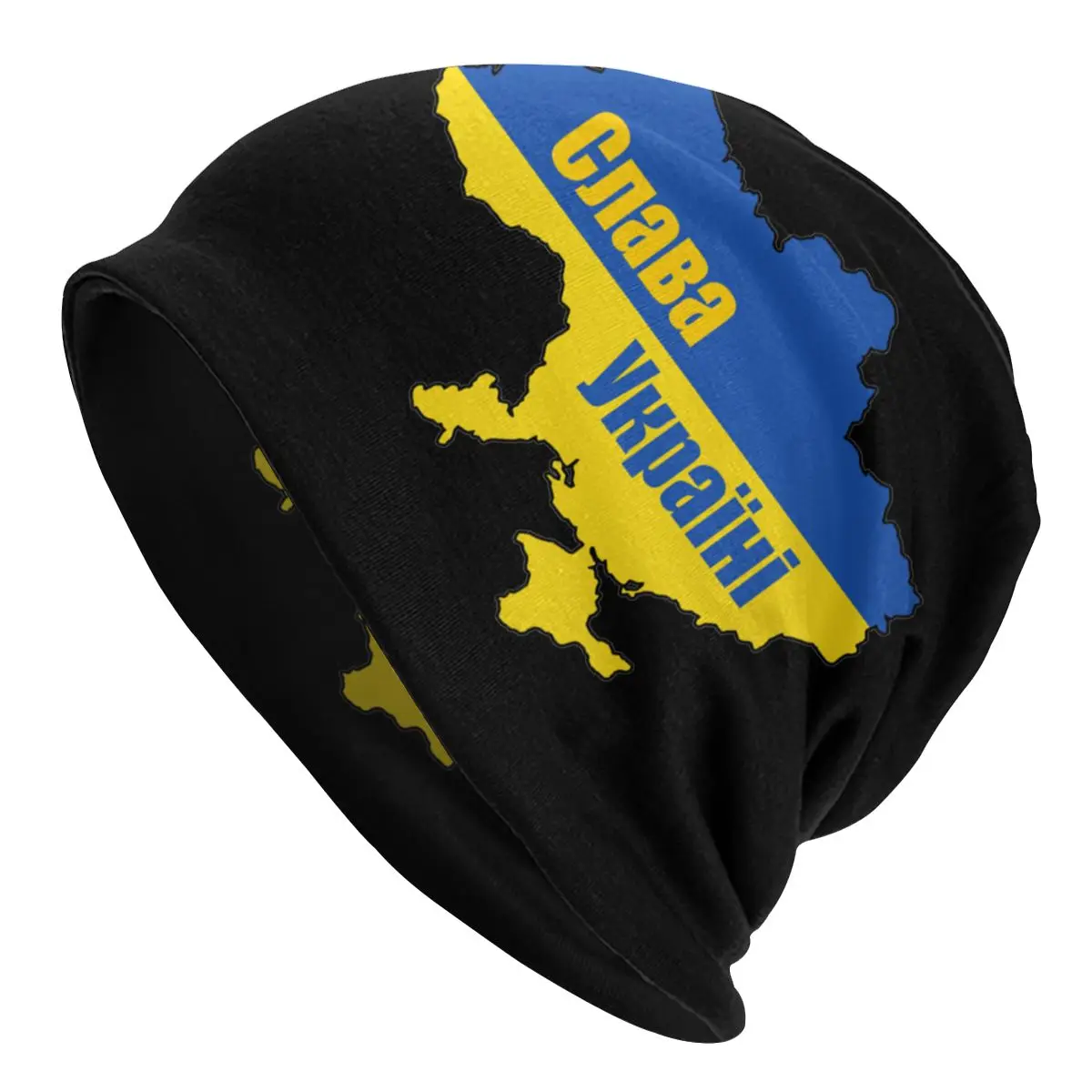 

Slava Ukraine Skullies Beanies Hats Nation Map Autumn Winter Men Women Outdoor Cap Warm Dual-use Bonnet Knit Hat