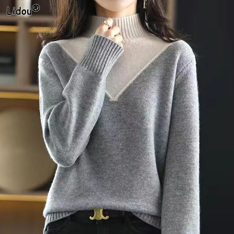 Women's Clothing Thin Comfortable Autumn Winter Bottoming T-ShirtsTurtleneck Simplicity Loose Pullovers Solid Patchwork Casual
Women's Clothing Thin Comfortable Autumn Winter Bottoming T-ShirtsTurtleneck Simplicity Loose Pullovers Solid Patchwork Casual