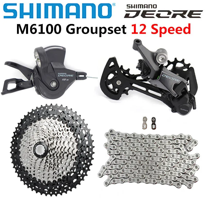 SHIMANO DEORE M6100 1x12 Speed Derailleur Groupset MTB Mountain Bike M6100 Shift Lever Rear Derailleur Sunshine Cassette 50T 52T
SHIMANO DEORE M6100 1x12 Speed Derailleur Groupset MTB Mountain Bike M6100 Shift Lever Rear Derailleur Sunshine Cassette 50T 52T