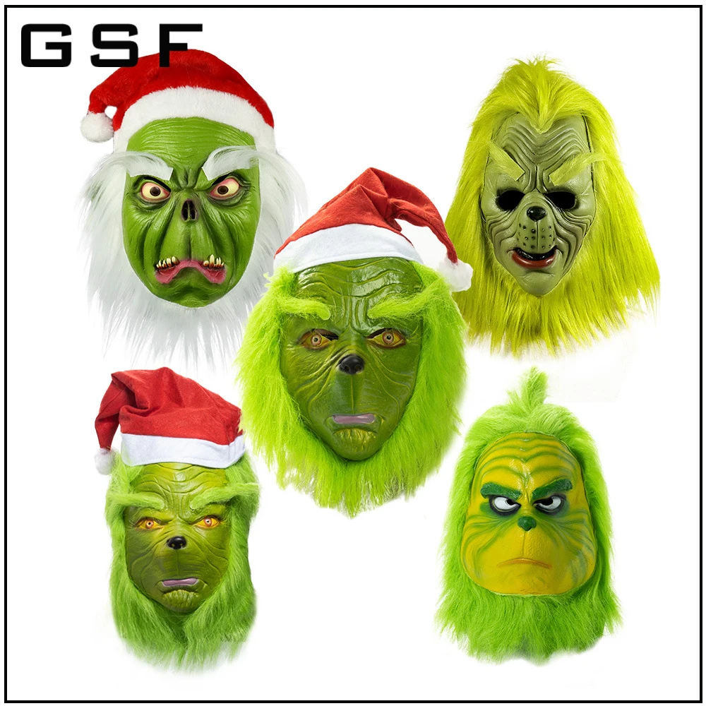 GSF Merry Christmas Party Santa Claus Latex Mask Outdoor Ornamen Green Monster with Hat Masquerade Wig Beard Xmas Party Props
GSF Merry Christmas Party Santa Claus Latex Mask Outdoor Ornamen Green Monster with Hat Masquerade Wig Beard Xmas Party Props