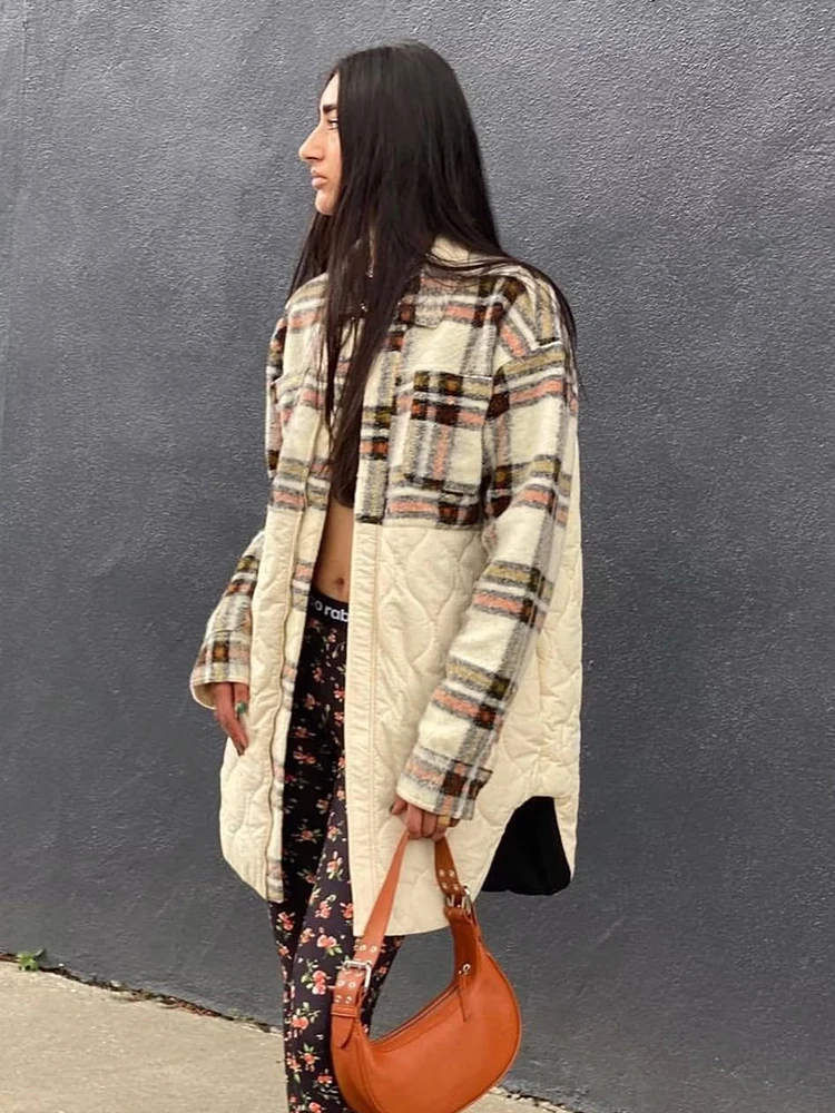 ZACK RAIN Women Lapel Plaid Quilted Jacket 2022 Fall/Winter Ladies Loose Parka Patchwork Warm Vintage Female Chic Outwear
ZACK RAIN Women Lapel Plaid Quilted Jacket 2022 Fall/Winter Ladies Loose Parka Patchwork Warm Vintage Female Chic Outwear