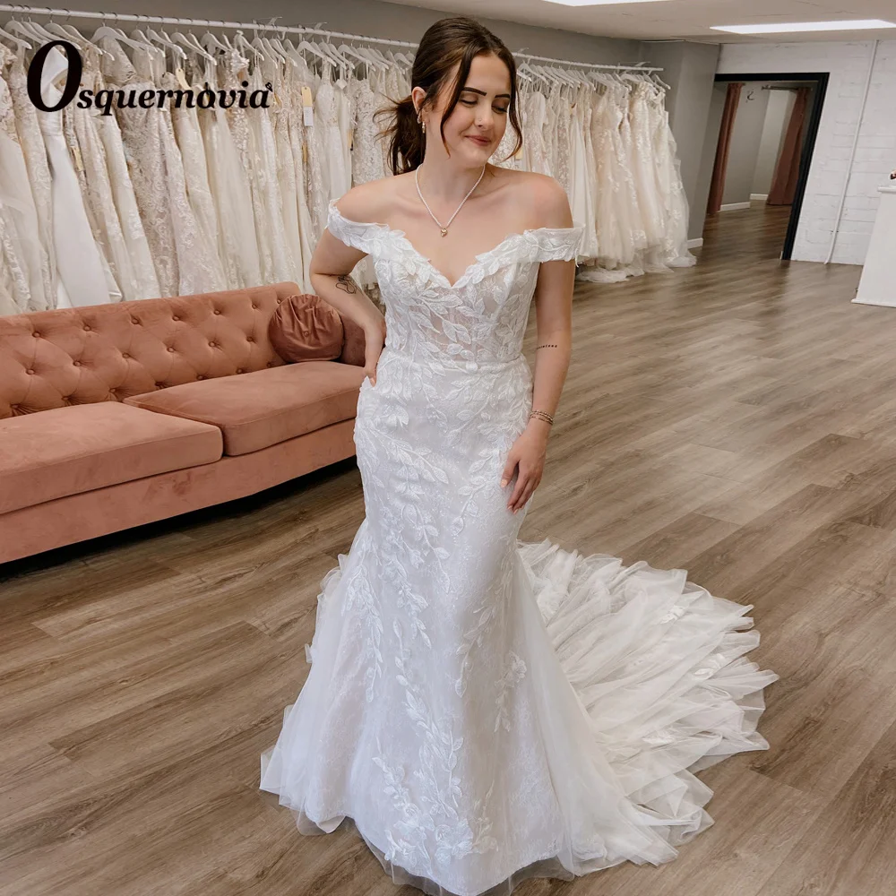 Osquernovia Exquisite Off The Shoulder Leaf Appliques 2023 Wedding Dresses For Brides Buttons Mermaid Vestido De Casamento
Osquernovia Exquisite Off The Shoulder Leaf Appliques 2023 Wedding Dresses For Brides Buttons Mermaid Vestido De Casamento