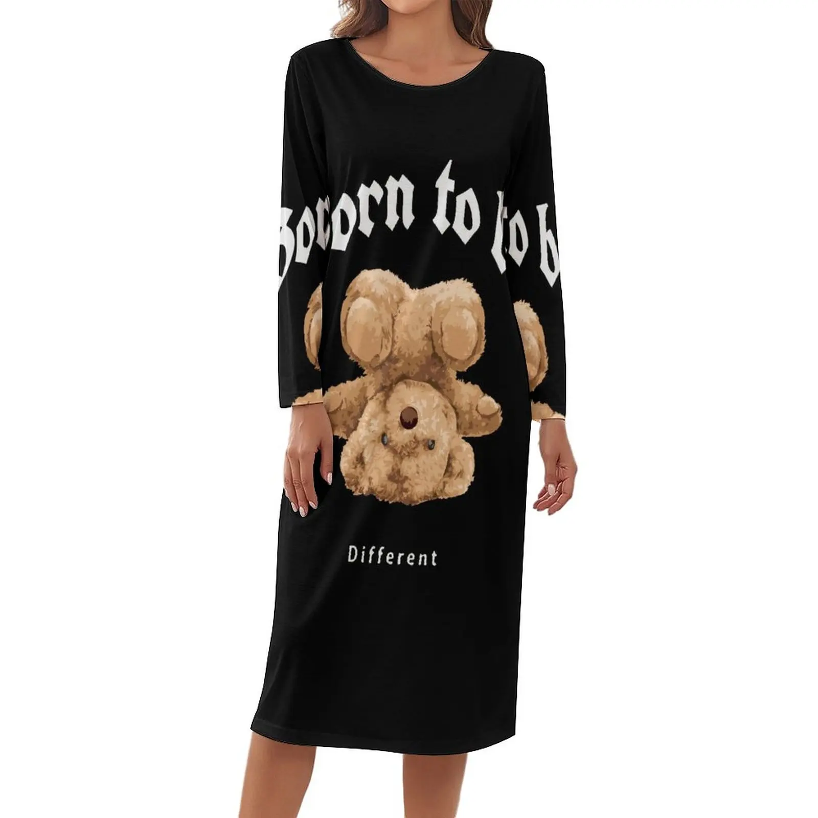 Toy Bear Cute Pajamas Born To Be Different Long Sleeves Romantic Dress Casual Loose Nightwear Autumn Crew Neck Graphic Homewear 
Toy Bear Cute Pajamas Born To Be Different Long Sleeves Romantic Dress Casual Loose Nightwear Autumn Crew Neck Graphic Homewear