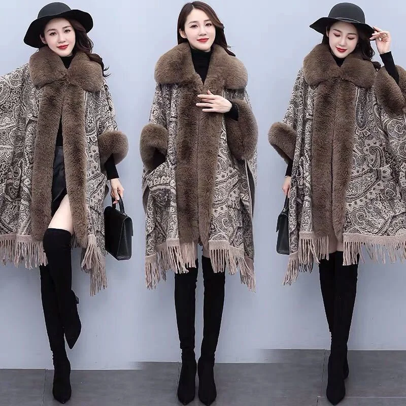 2022 Autumn And Winter Princess Cape Shawl New Upscale Fashion Thickened top Women Clothing Retro Korean Wool Collar Hood jacket
2022 Autumn And Winter Princess Cape Shawl New Upscale Fashion Thickened top Women Clothing Retro Korean Wool Collar Hood jacket