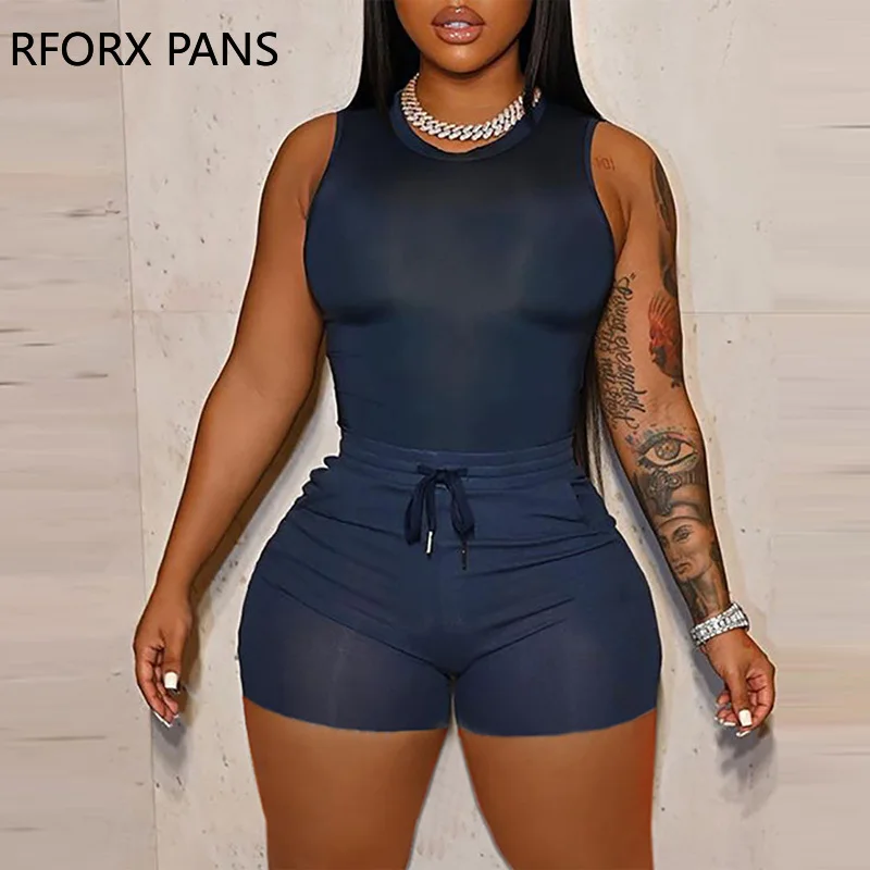 Women Solid Chic Round Neck Tank Elastic Waist Drawstring Cami Crop Mini Sexy Bodycon Short Sets
Women Solid Chic Round Neck Tank Elastic Waist Drawstring Cami Crop Mini Sexy Bodycon Short Sets