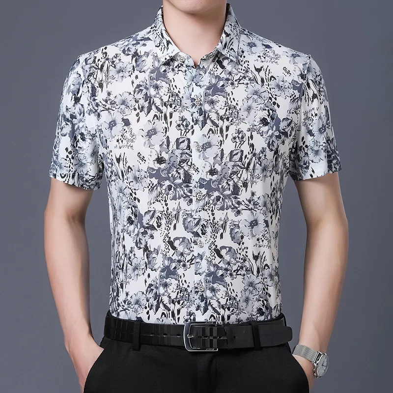 Hawaiian Style Casual 80% Silk Shirts Men'S Short Sleeve Both Sides Chinese Nation Flower 2023 Beach Summer Clothes
Hawaiian Style Casual 80% Silk Shirts Men'S Short Sleeve Both Sides Chinese Nation Flower 2023 Beach Summer Clothes
