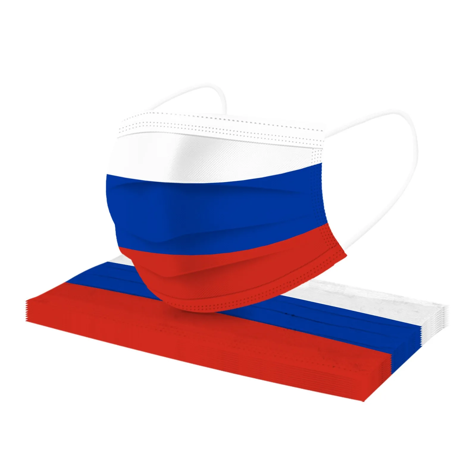 10 шт., одноразовые маски для лица с российским флагом
10 шт., одноразовые маски для лица с российским флагом