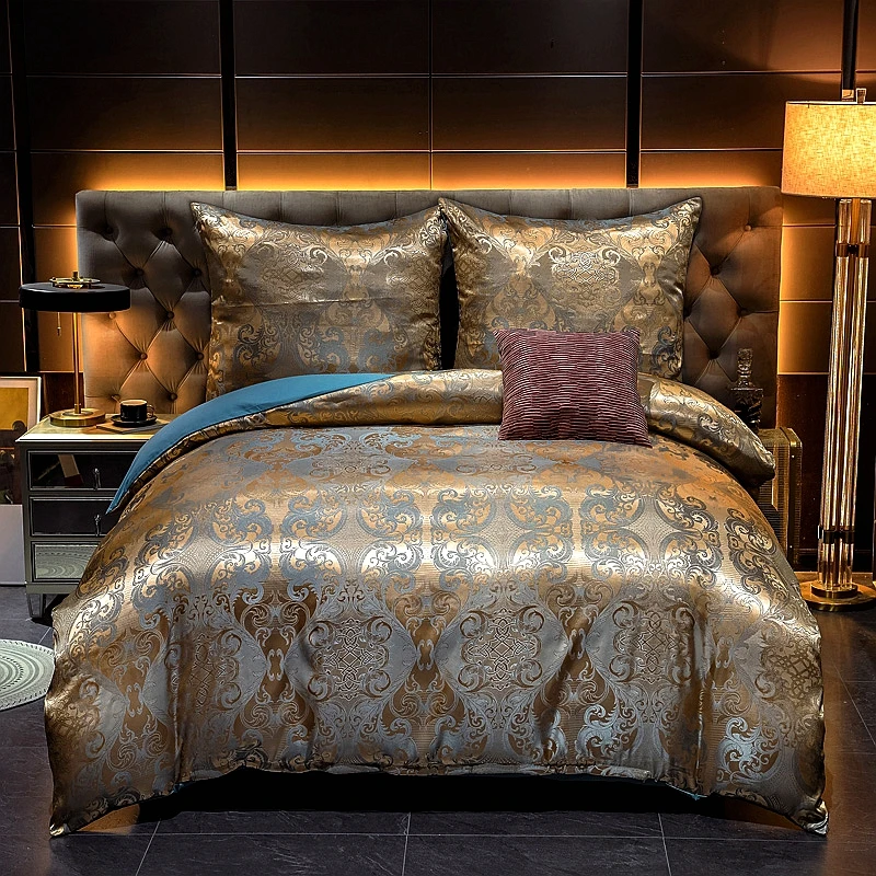 Luxury Jacquard Bedding Set King Size Duvet Cover Bed Linen Queen Comforter Bed Gold Quilt Cover High Quality For Adults Blue
Luxury Jacquard Bedding Set King Size Duvet Cover Bed Linen Queen Comforter Bed Gold Quilt Cover High Quality For Adults Blue