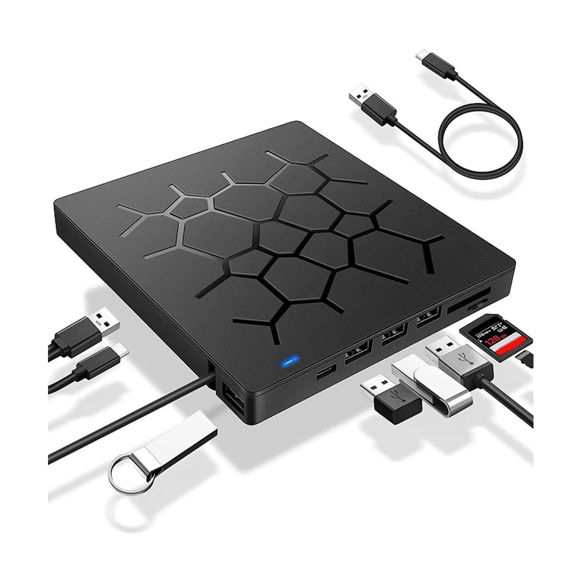 External CD/DVD Drive USB 3.0 Type-C DVD Drive Player Optical Drive with SD/TF&USB3.0 Slot Optical Drives for PC Laptop
External CD/DVD Drive USB 3.0 Type-C DVD Drive Player Optical Drive with SD/TF&USB3.0 Slot Optical Drives for PC Laptop
