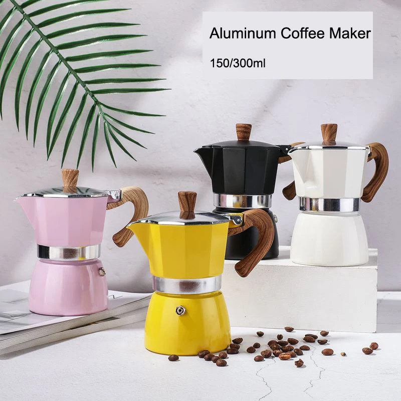150/300ml Italian Moka Pot.Aluminum With Heat Resistant Handles!Portable Espresso Maker Camping Coffee Pot, Stove Top Cafetera
150/300ml Italian Moka Pot.Aluminum With Heat Resistant Handles!Portable Espresso Maker Camping Coffee Pot, Stove Top Cafetera