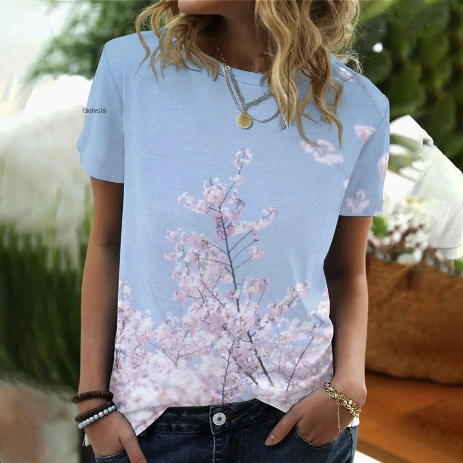 Summer Ladies Short-Sleeved T-Shirt Design New 3D Floral Printing Casual Round Neck Oversized 2022 Harajuku Woman T-Shirt
Summer Ladies Short-Sleeved T-Shirt Design New 3D Floral Printing Casual Round Neck Oversized 2022 Harajuku Woman T-Shirt